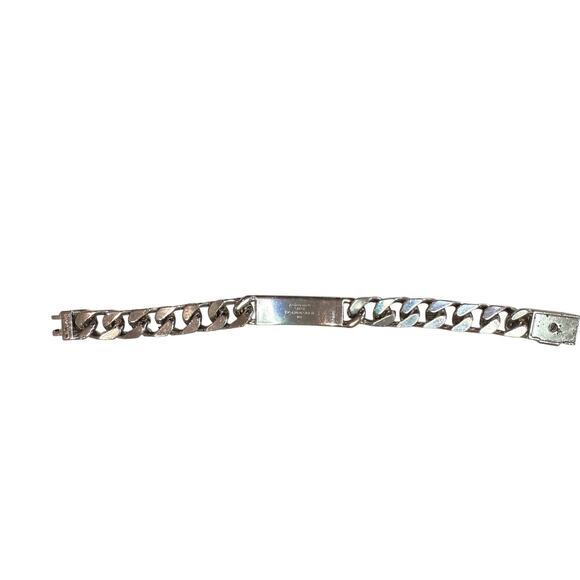LOUIS VUITTON Monogram Chain Silver Bracelet*Engraved bracelet*8" - Picture 6 of 6